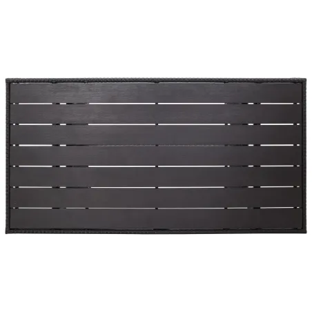 Table de jardin noir 120x70x66 cm Résine tressée