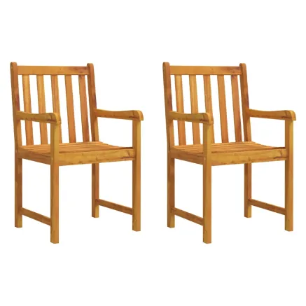 Chaises de jardin lot de 2 Bois d'acacia solide 2