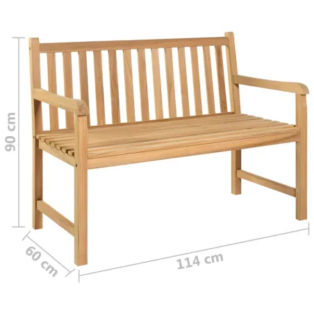 Banc de jardin 114 cm bois de teck solide