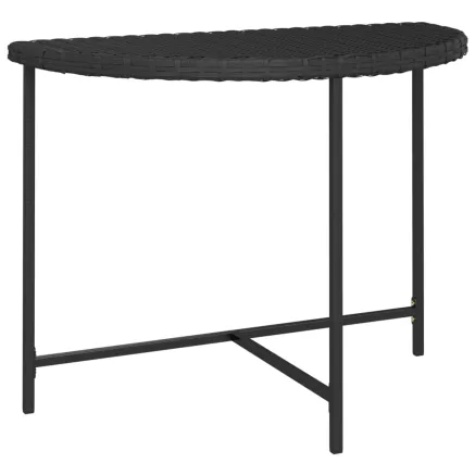 Table de jardin Noir 100x50x75 cm Résine tressée 2