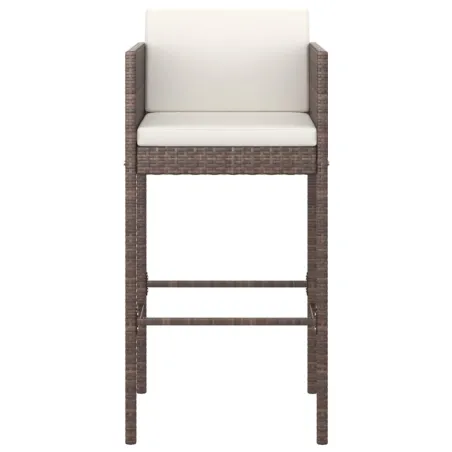 Tabourets de bar lot de 4 avec coussins marron résine tressée