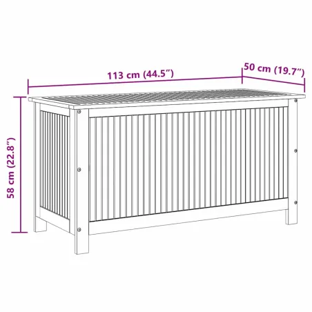 Boîte de rangement de jardin 113x50x58 cm Bois d'acacia solide