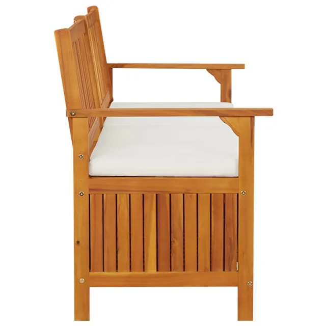 Banc de rangement avec coussin 170 cm Bois d'acacia solide