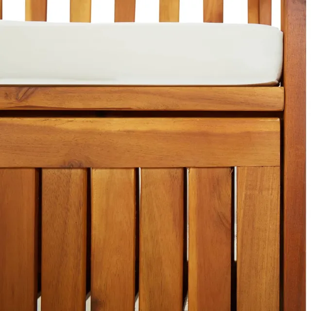 Banc de rangement avec coussin 170 cm Bois d'acacia solide