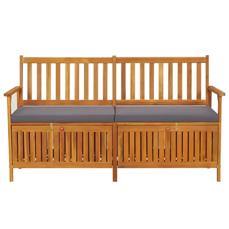 Banc de rangement avec coussin 148 cm Bois d'acacia solide