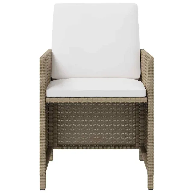Chaises de jardin avec coussins lot de 4 Résine tressée Beige