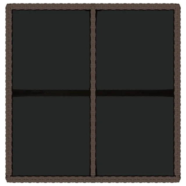 Table de jardin Marron 109x107x74 cm Résine tressée et verre