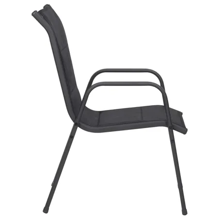 Chaises de jardin lot de 2 Acier et textilène Noir