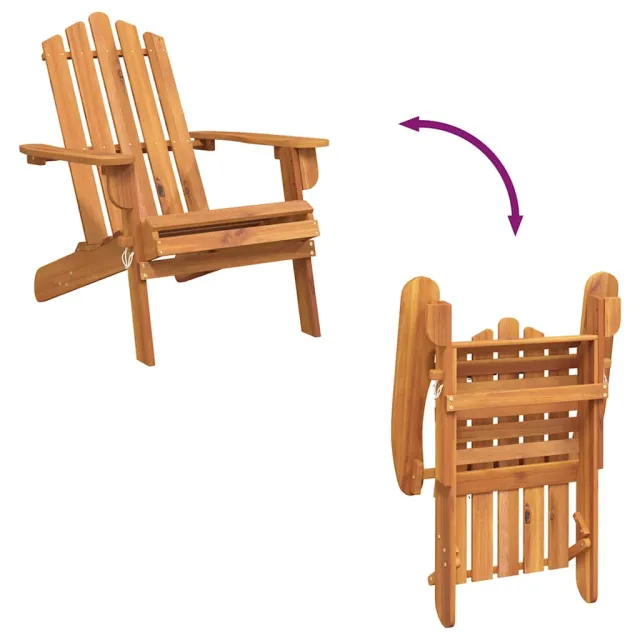 Chaise de jardin Adirondack Bois d'acacia massif