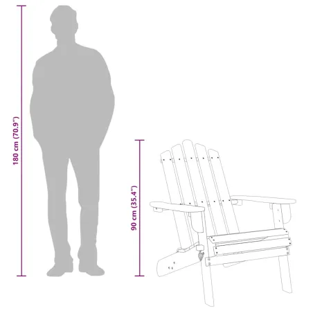 Chaise de jardin Adirondack Bois d'acacia massif