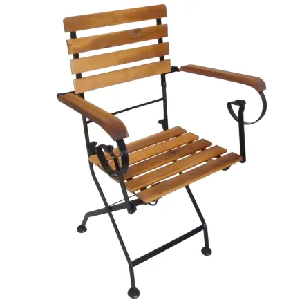 Chaises pliables de jardin lot de 4 Acier et bois acacia massif 2