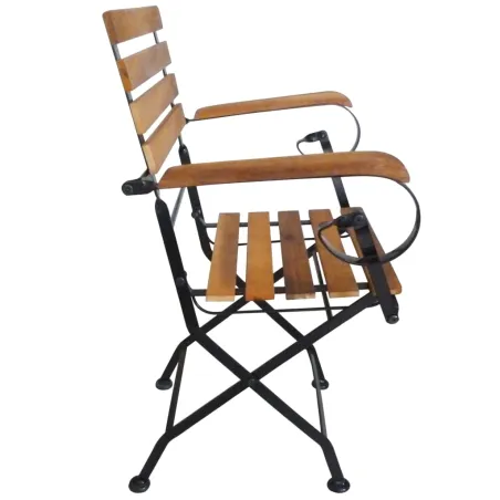 Chaises pliables de jardin lot de 4 Acier et bois acacia massif