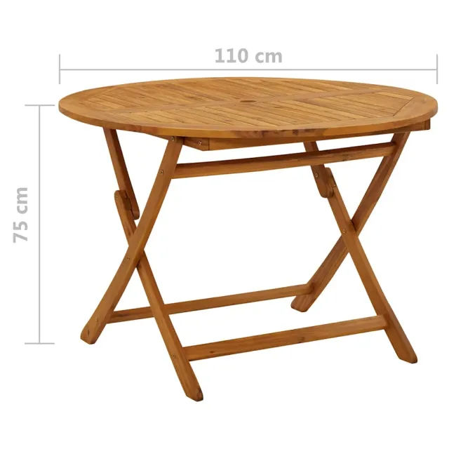 Table pliable de jardin 110 cm Bois d'acacia massif