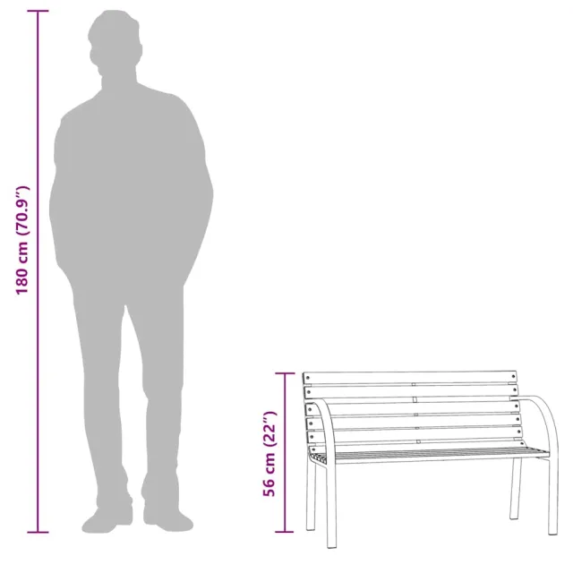 Banc de jardin pour enfants 81 cm bois de pin chinois