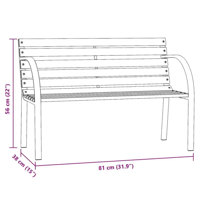Banc de jardin pour enfants 81 cm bois de pin chinois gris