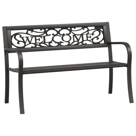 Banc de jardin 125 cm Acier Noir 2
