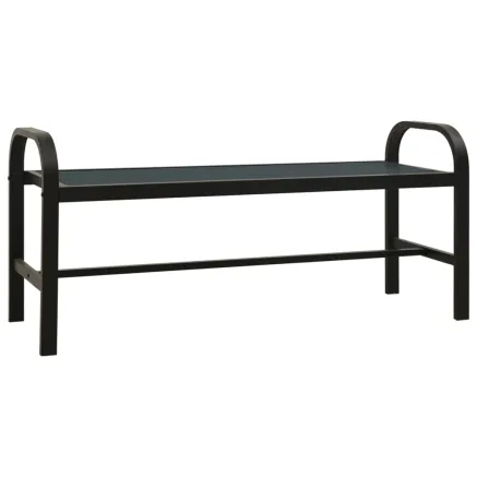 Banc de jardin 124,5 cm acier et WPC noir 2