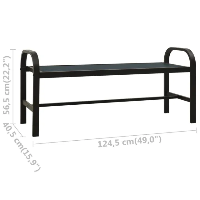Banc de jardin 124,5 cm acier et WPC noir