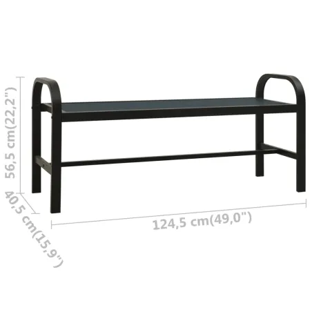 Banc de jardin 124,5 cm acier et WPC noir