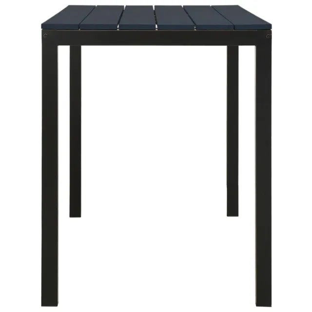 Ensemble à manger de jardin 3 pcs acier et WPC noir