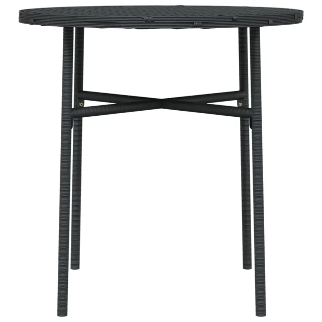 Table à thé Noir 45 cm Résine tressée