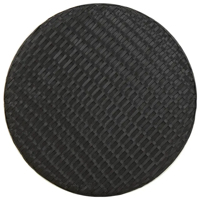 Table à thé Noir 45 cm Résine tressée