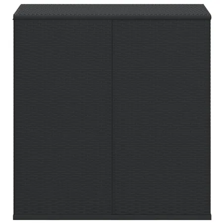 Boîte à coussins de jardin Résine tressée 100x49x103,5 cm Noir