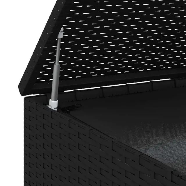 Boîte à coussins de jardin Résine tressée 100x49x103,5 cm Noir