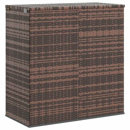Boîte à coussins de jardin Résine tressée 100x49x103,5cm Marron 2