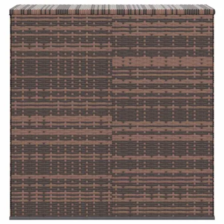 Boîte à coussins de jardin Résine tressée 100x49x103,5cm Marron