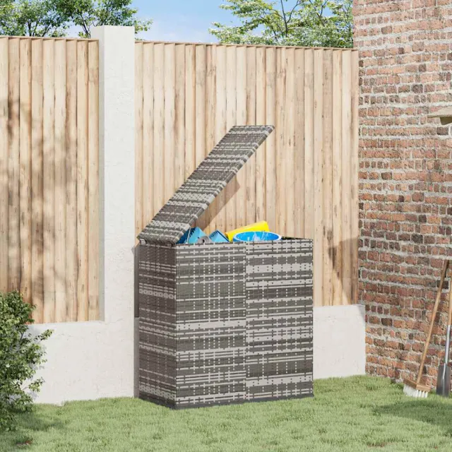 Boîte à coussins de jardin Résine tressée 100x49x103,5 cm Gris