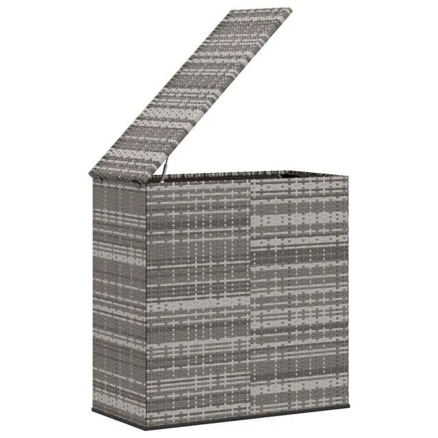 Boîte à coussins de jardin Résine tressée 100x49x103,5 cm Gris
