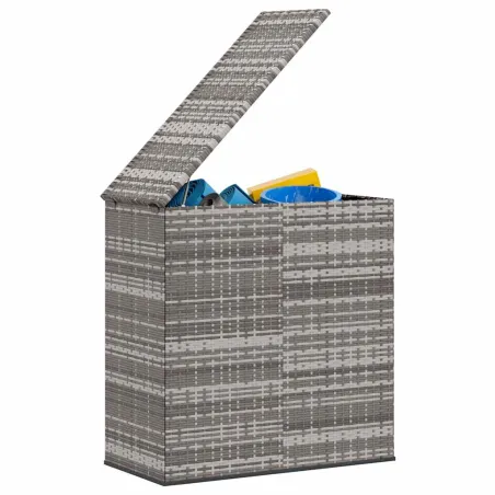 Boîte à coussins de jardin Résine tressée 100x49x103,5 cm Gris