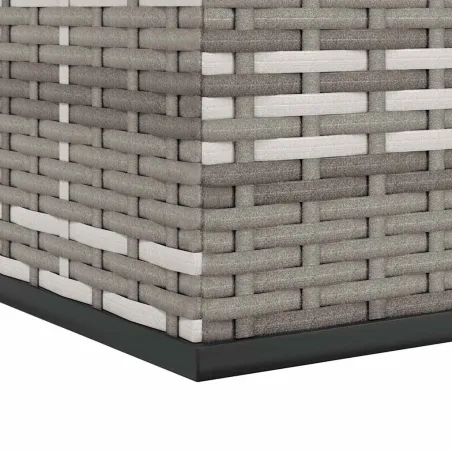 Boîte à coussins de jardin Résine tressée 100x49x103,5 cm Gris