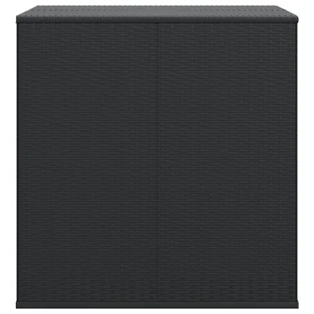 Boîte à coussins de jardin Résine tressée 100x97,5x104 cm Noir
