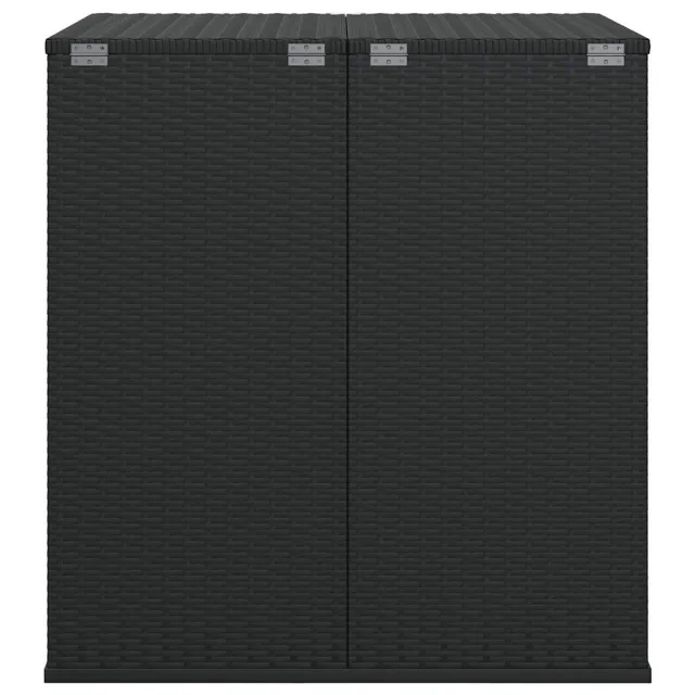 Boîte à coussins de jardin Résine tressée 100x97,5x104 cm Noir