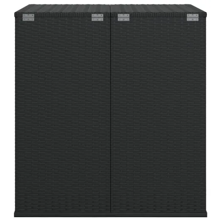 Boîte à coussins de jardin Résine tressée 100x97,5x104 cm Noir