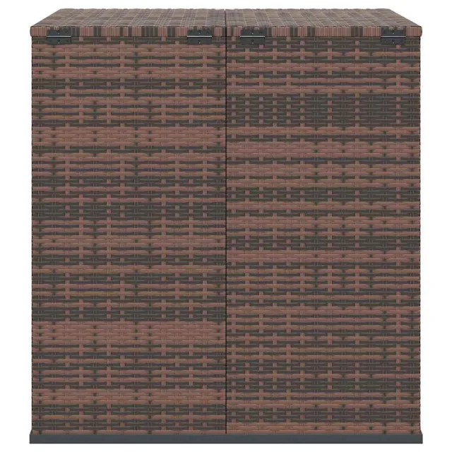 Boîte à coussins de jardin Résine tressée 100x97,5x104cm Marron
