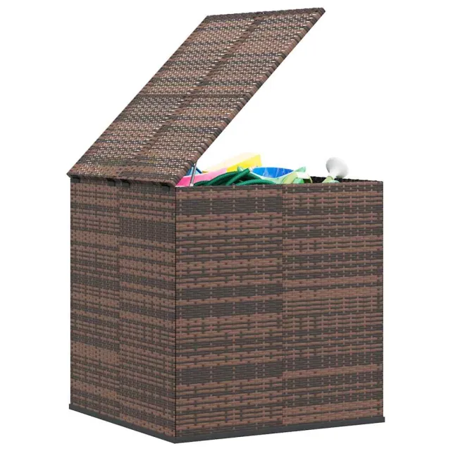 Boîte à coussins de jardin Résine tressée 100x97,5x104cm Marron