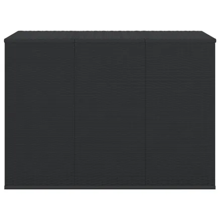 Boîte à coussins de jardin Résine tressée 145x100x103 cm Noir 2