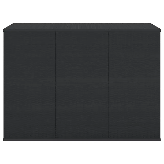 Boîte à coussins de jardin Résine tressée 145x100x103 cm Noir