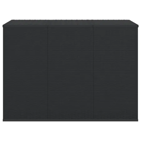 Boîte à coussins de jardin Résine tressée 145x100x103 cm Noir