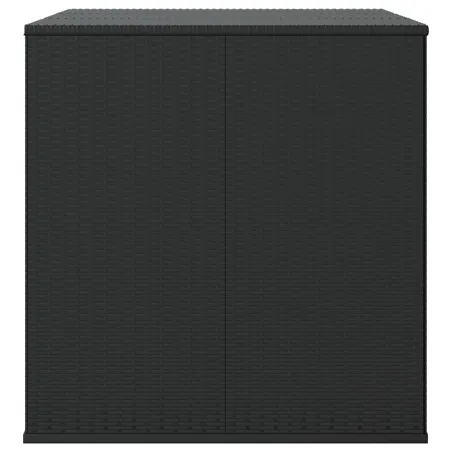 Boîte à coussins de jardin Résine tressée 145x100x103 cm Noir