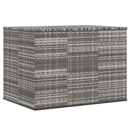 Boîte à coussins de jardin Résine tressée 145x100x103 cm Gris 2