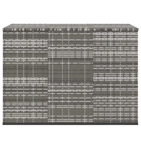 Boîte à coussins de jardin Résine tressée 145x100x103 cm Gris