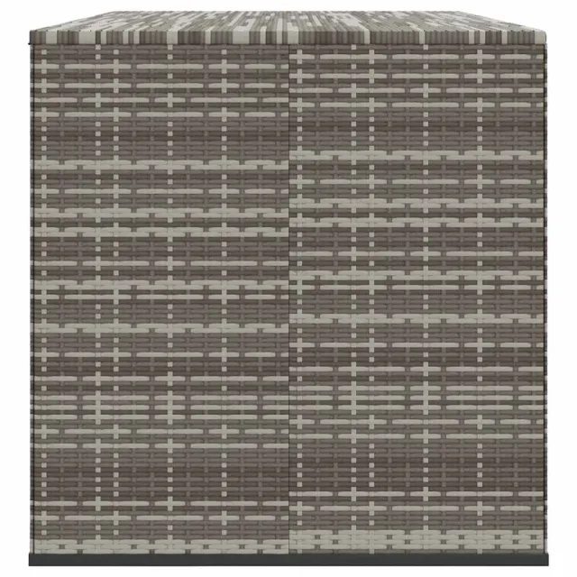 Boîte à coussins de jardin Résine tressée 291x100,5x104 cm Gris
