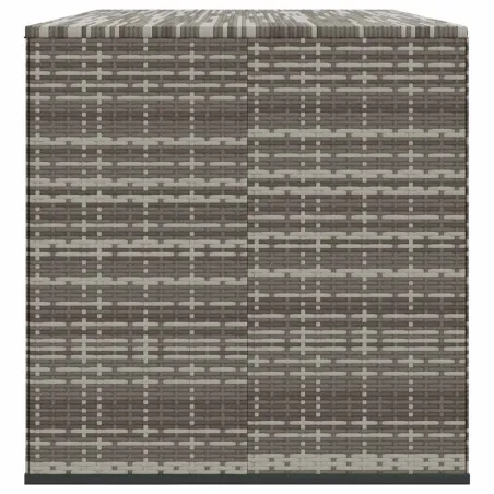 Boîte à coussins de jardin Résine tressée 291x100,5x104 cm Gris