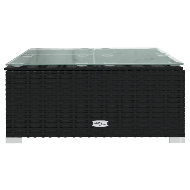 Salon de jardin 4 pcs avec coussins Noir Résine tressée