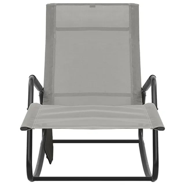 Chaise longue acier et textilène gris