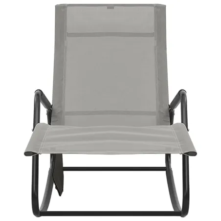 Chaise longue acier et textilène gris
